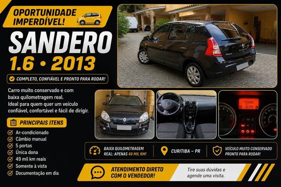 RENAULT SANDERO 1.6 EXPRESSION 8V FLEX 4P MANUAL RENAULT SANDERO 1.6 EXPRESSION 8V FLEX 4P MANUAL